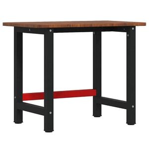vidaXL Werkbank rechthoek 100x60x81,5 cm massief eikenhout donkerbruin
