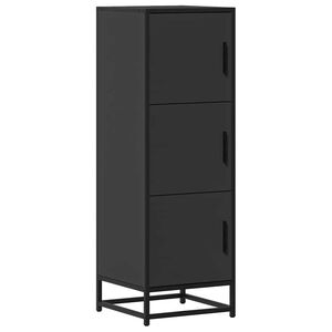 vidaXL Hoge kast 35,5x35x106,5 cm bewerkt hout en metaal zwart