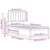 vidaXL Bedframe met Gevoerd Hoofdgedeelte Donkergrijs 80 x 200 cm