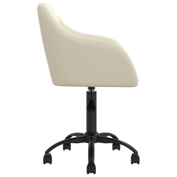 vidaXL Eetkamerstoelen draaibaar 2 st fluweel cr&egrave;mekleurig