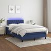vidaXL Boxspring met matras en LED stof blauw 120x190 cm