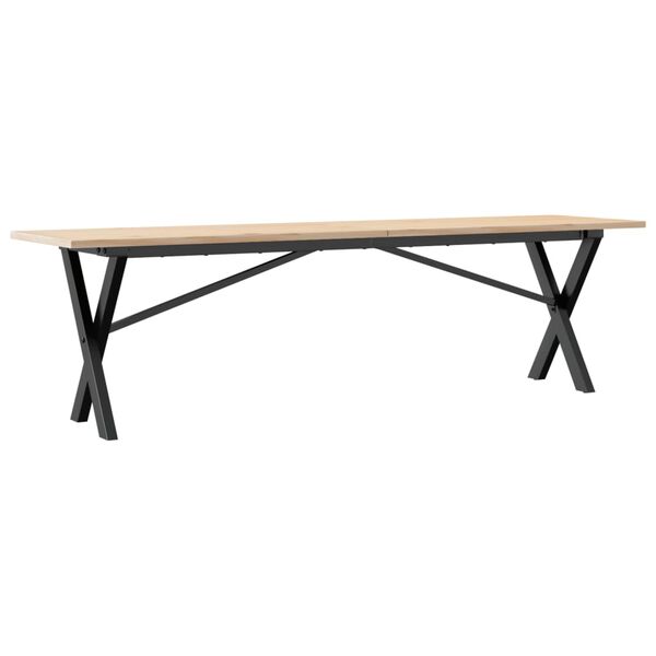 vidaXL Salontafel X-frame 160x40x45 cm massief grenenhout en staal