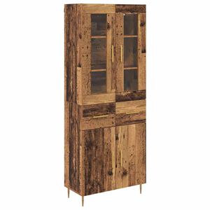 vidaXL Hoge kast met lade 2 pcs Oudhout Bewerkt hout