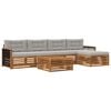 vidaXL Buiten bankenset met kussen 6 pcs Naturel en lichtgrijs