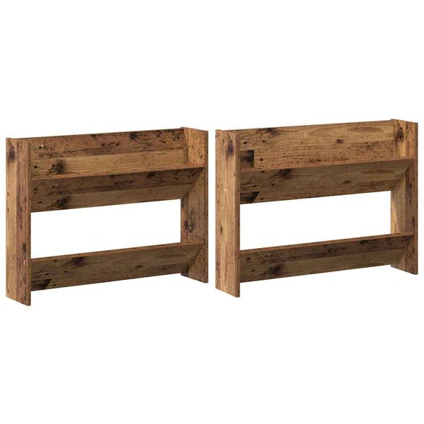 vidaXL Schoenenkast 2 pcs Oud hout 80 x 18 x 60 cm Bewerkt hout