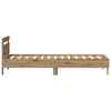vidaXL Bedframe met LED Artisan Eiken 100 x 200 cm Bewerkt hout