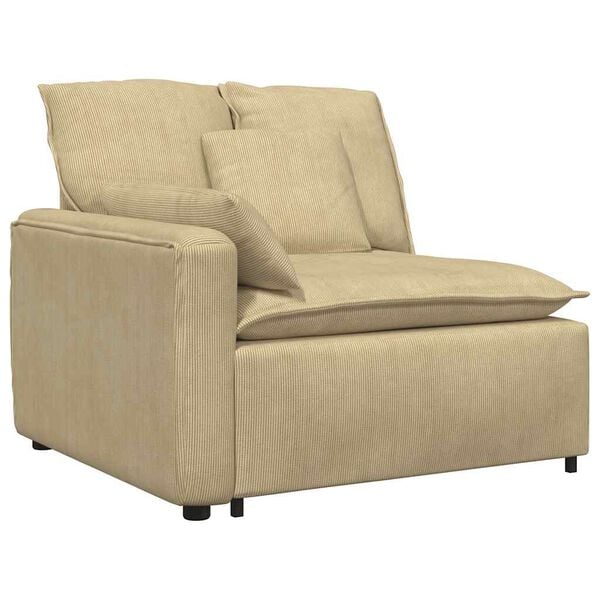 vidaXL Modulaire bank Armleuning eindmodule met kussens grijsgroen 100 cm