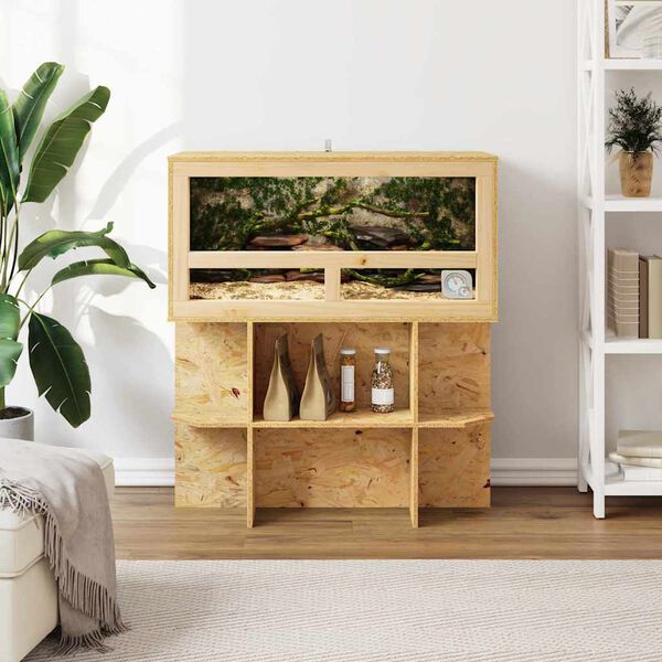 vidaXL Terrariumbasis met plank Bruin 80 x 40 x 50 cm OSB