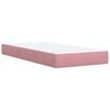 vidaXL Boxspring met matras fluweel roze 90x200 cm
