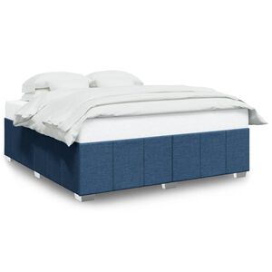 vidaXL Bedframe zonder matras stof blauw 200x200 cm