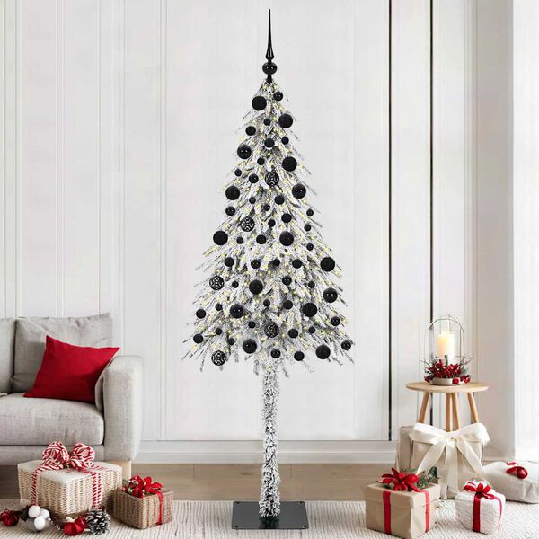 vidaXL Kerstboom met 300 LED met standaard Wit 210 cm PE en staal