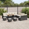 vidaXL Tuinbankenset met kussen 14 pcs Zwart poly rattan
