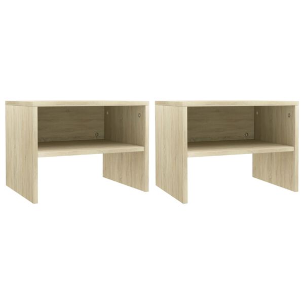 vidaXL Nachtkastjes 2 st 40x30x30 cm bewerkt hout sonoma eikenkleurig