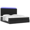 vidaXL Ottoman bed met matras en LED's 180x200cm kunstleer zwart