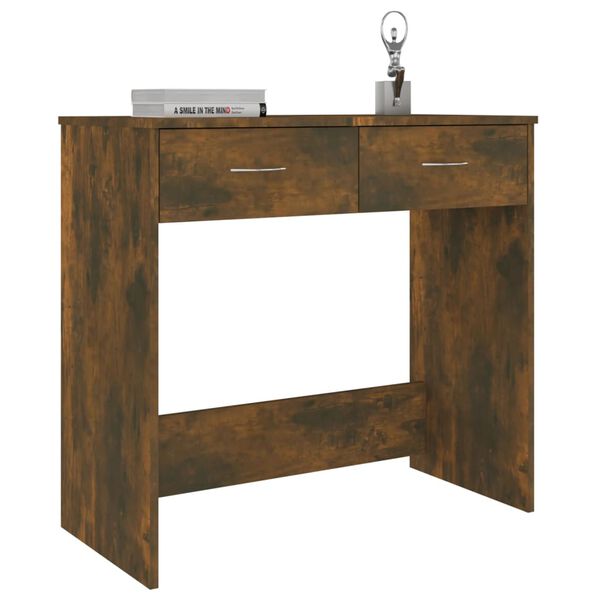 vidaXL Bureau 80x40x75 cm bewerkt hout gerookt eikenkleurig