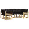 vidaXL Buiten bankenset 6 st Wit en zwart