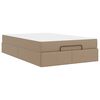 vidaXL Bedframe met matras met matras 2 pcs Tan PVC