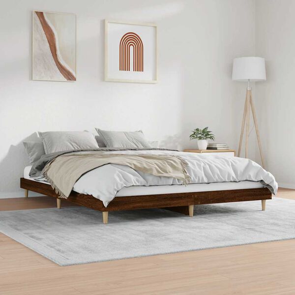 vidaXL Bedframe zonder matras bewerkt hout bruin eikenkleur 120x200 cm