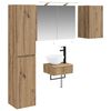 vidaXL Badkamermeubelset 5 st Artisanaal eiken Bewerkt hout en glas