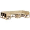 vidaXL Buiten bankenset met kussen 11 pcs Wit en Beige