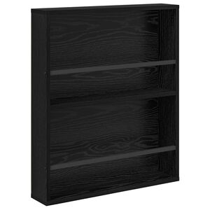 vidaXL Tijdschrift Rek Zwart Eiken 60 x 12 x 70 cm Bewerkt hout