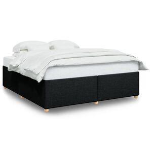 vidaXL Bedframe zonder matras stof zwart 200x200 cm