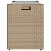 vidaXL Opbergbank met kussen voor buiten 100 cm poly rattan beige