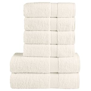 vidaXL 6-delige Handdoekenset SOLUND 600 g/m&sup2; cr&egrave;mekleurig