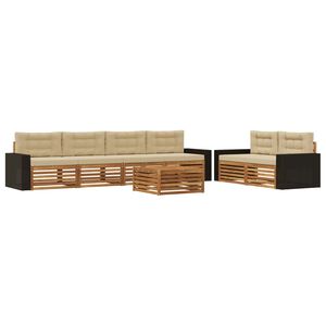 vidaXL Buiten bankenset 7 st Natuurlijk en Beige Polyester