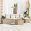 vidaXL Tuin Sofa Set met kussen 6 pcs Beige poly rattan