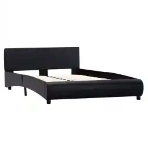 vidaXL Bedframe met LED kunstleer zwart 140x200 cm