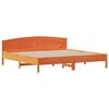 vidaXL Bed met boekenkast zonder matras grenenhout wasbruin 180x200 cm