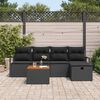 vidaXL Tuin Sofa Set met kussen met opslag 6 pcs Zwart Poly riet