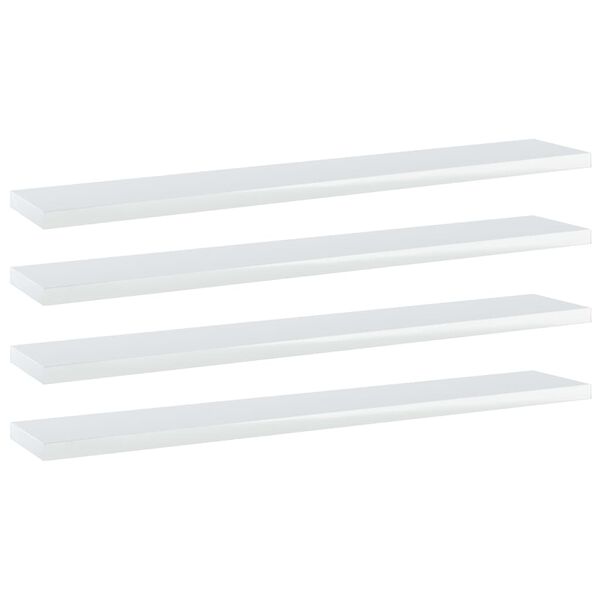 vidaXL Wandschappen 4 st 60x10x1,5 cm bewerkt hout hoogglans wit