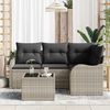 vidaXL Tuin Sofa Set met opslag 5 pcs Grijs poly rattan