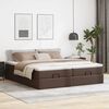 vidaXL Ottoman bed met matrassen 200x200cm kunstleer bruin