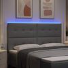 vidaXL LED Hoofdbord met LED-striplichten Lichtgrijs 180 cm Polyester