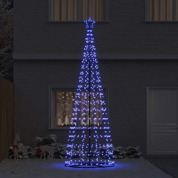 vidaXL LED Kerstboom met 800 LED met grondpennen Blauw 400 cm IJzer