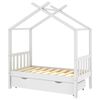vidaXL Kinderbedframe met lade massief grenenhout 70x140 cm wit