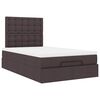 vidaXL Ottoman bed met matras 120x190 cm stof donkerbruin