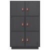 vidaXL Hoge kast 67x40x108,5 cm massief grenenhout grijs
