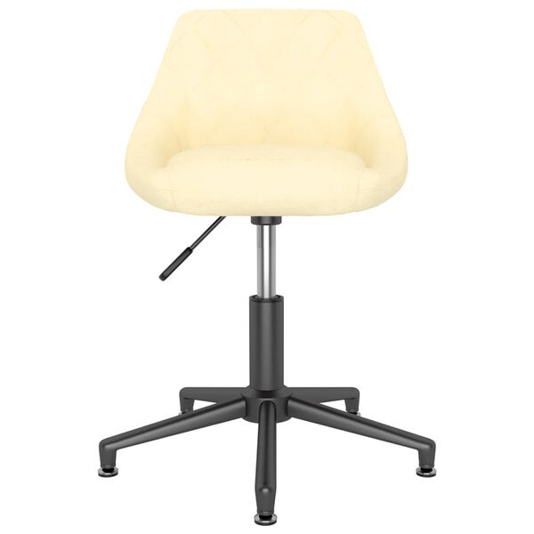 vidaXL Eetkamerstoelen draaibaar 2 st fluweel cr&egrave;mekleurig