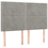 vidaXL Boxspring met matras fluweel lichtgrijs 140x200 cm