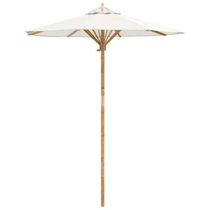 vidaXL Tuinparasol &Oslash; 180 x 230 cm Bamboe Rond Cr&egrave;mewit