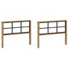 vidaXL Armleuningen Module 2 pcs Wit 80 x 6 x 61 cm Massief Acaciahout