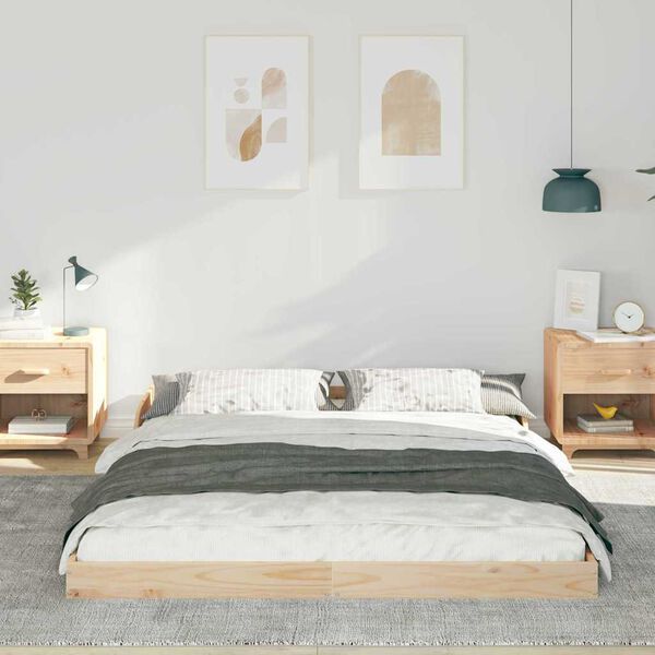 vidaXL Bedframe Bruin 150 x 200 cm Massief grenenhout