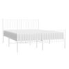 vidaXL Bedframe met hoofd- en voeteneinde metaal wit 160x200 cm