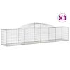 vidaXL Schanskorven 3 st gewelfd 300x50x60/80 cm gegalvaniseerd ijzer