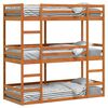 vidaXL Stapelbed 3-persoons massief grenenhout wasbruin 90x190 cm