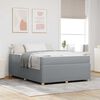 vidaXL Bedframe met matras met matras Lichtgrijs 160 x 200 cm Stof